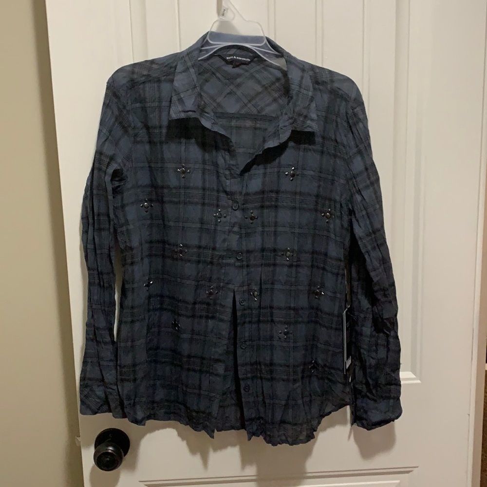 Rock & Republic crinkled fabric top